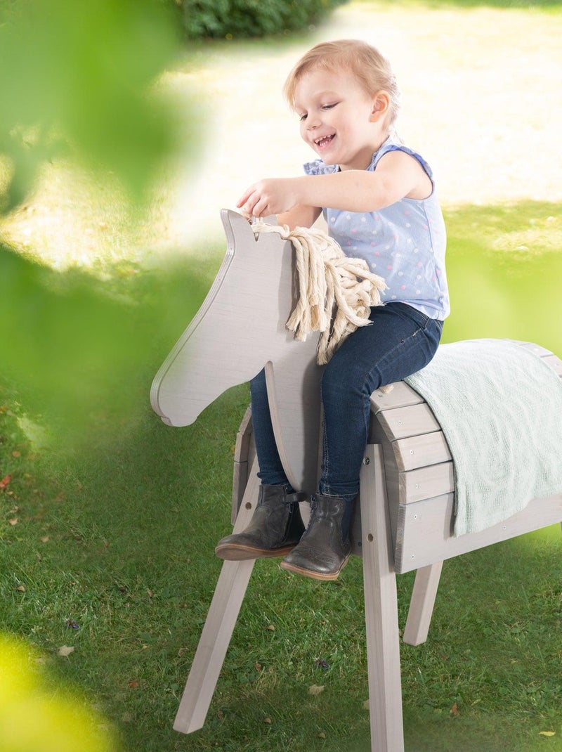 Cheval de jardin en bois massif résistant pour enfant 'Outdoor+' ROBA Gris - Kiabi