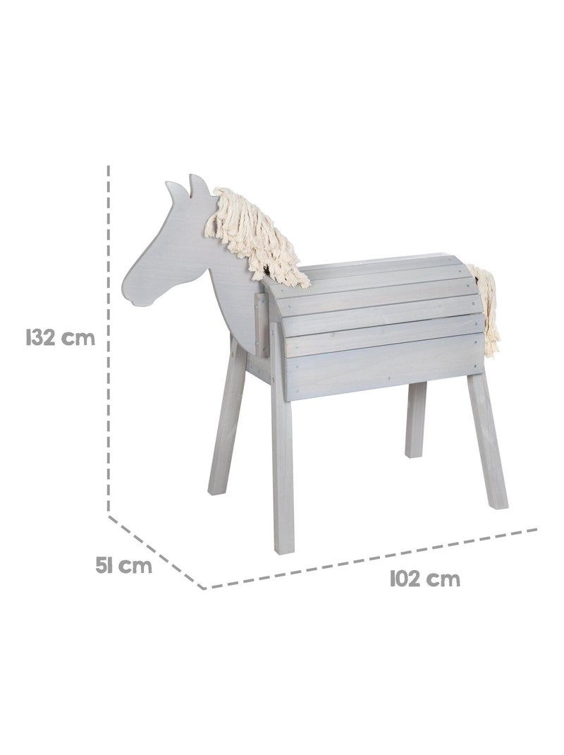Cheval de jardin en bois massif résistant pour enfant 'Outdoor+' ROBA Gris - Kiabi