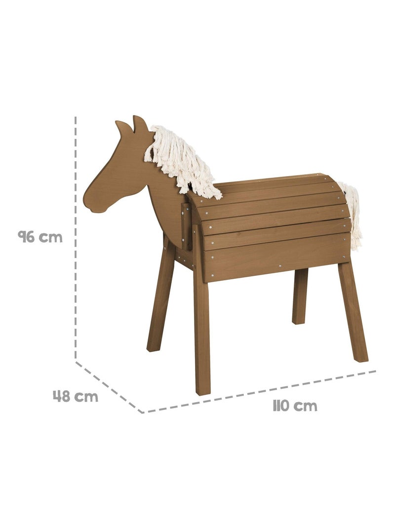 Cheval de jardin en bois massif résistant pour enfant 'Outdoor+' ROBA Marron - Kiabi