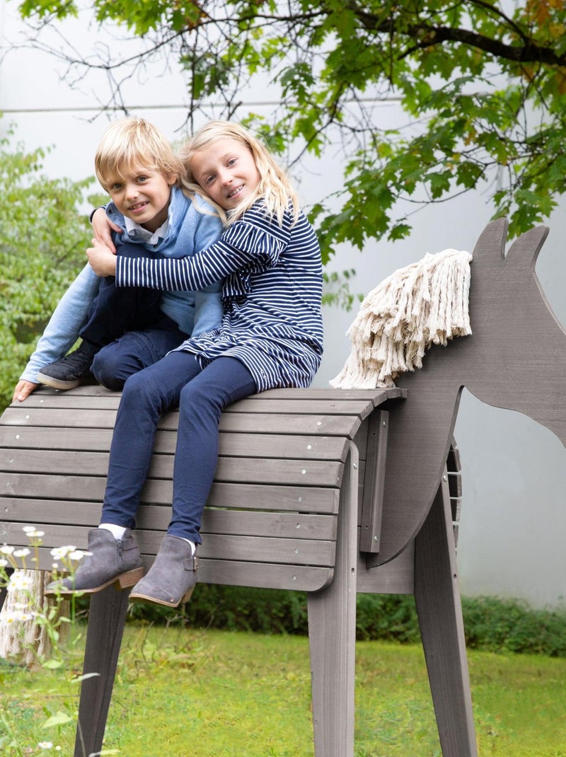Cheval de jardin pour enfant en bois massif résistant 'Outdoor+' ROBA Gris - Kiabi