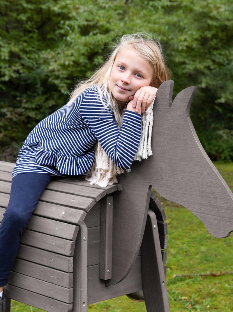 Cheval de jardin pour enfant en bois massif résistant 'Outdoor+' ROBA Gris - Kiabi