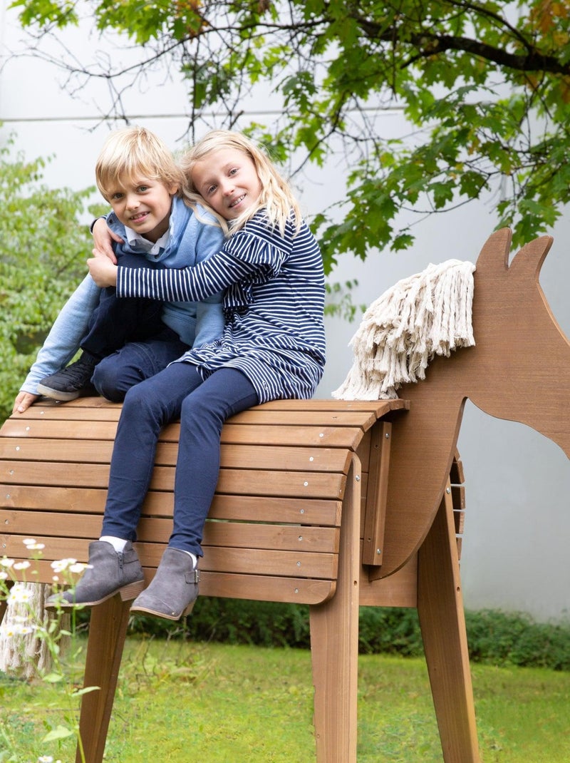 Cheval de jardin pour enfant en bois massif résistant 'Outdoor+' ROBA Marron - Kiabi