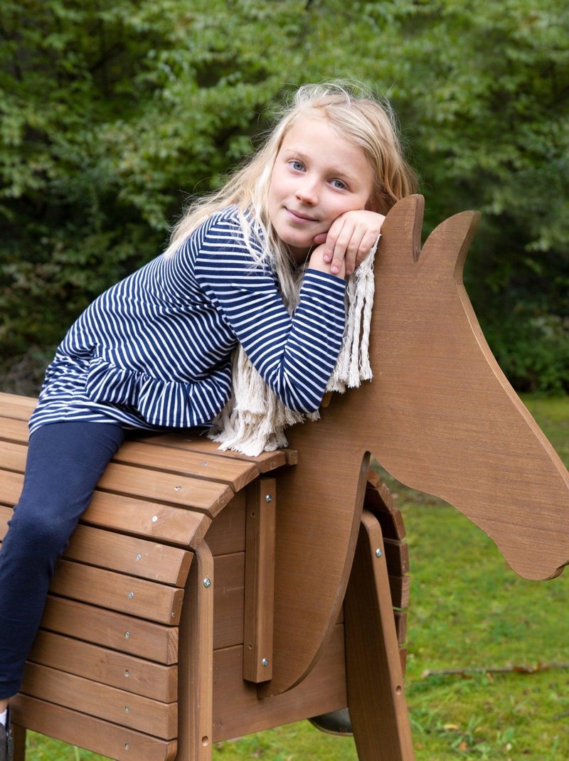 Cheval de jardin pour enfant en bois massif résistant 'Outdoor+' ROBA Marron - Kiabi