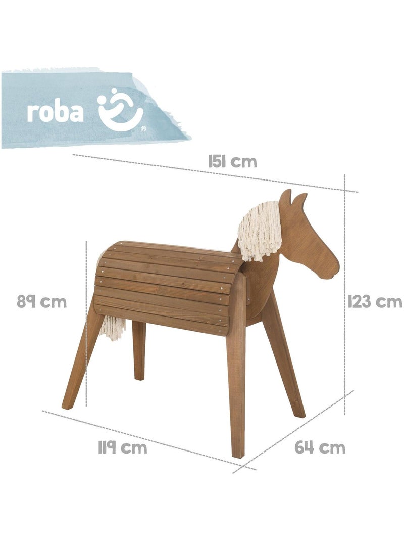 Cheval de jardin pour enfant en bois massif résistant 'Outdoor+' ROBA Marron - Kiabi