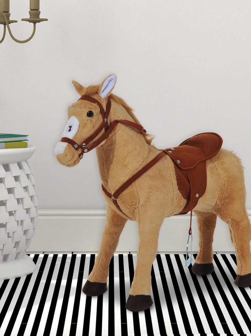 Cheval debout en peluche effets sonores Beige - Kiabi