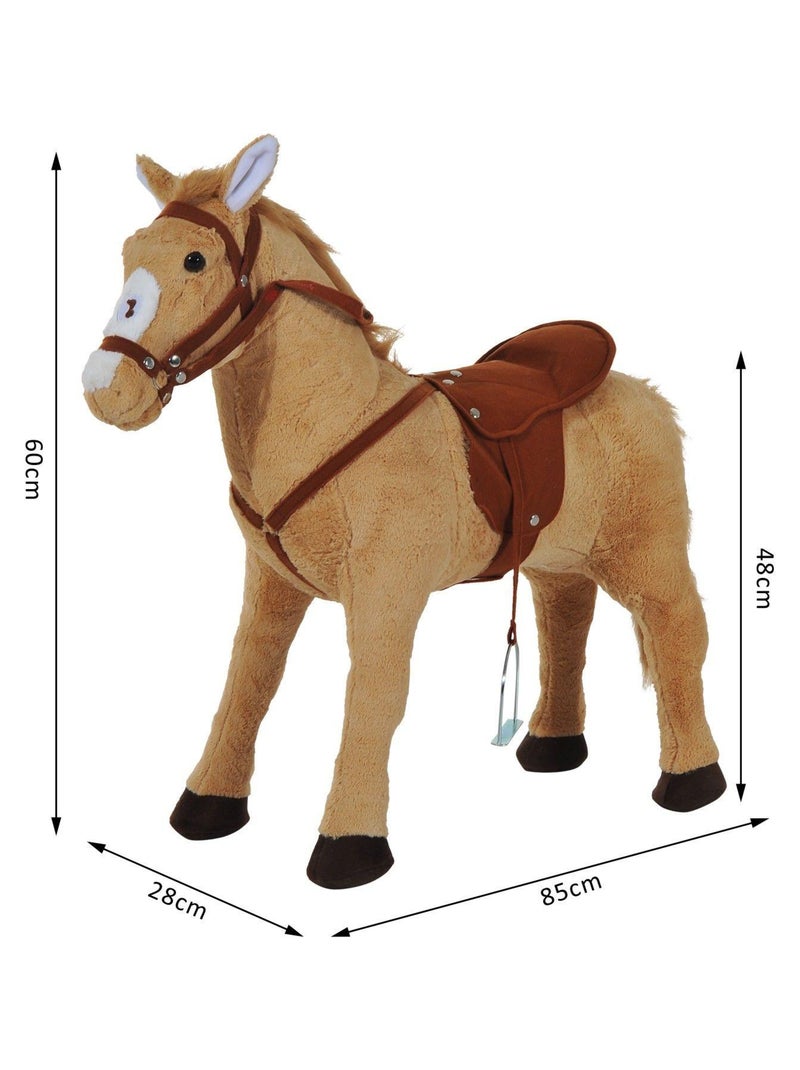 Cheval debout en peluche effets sonores Beige - Kiabi