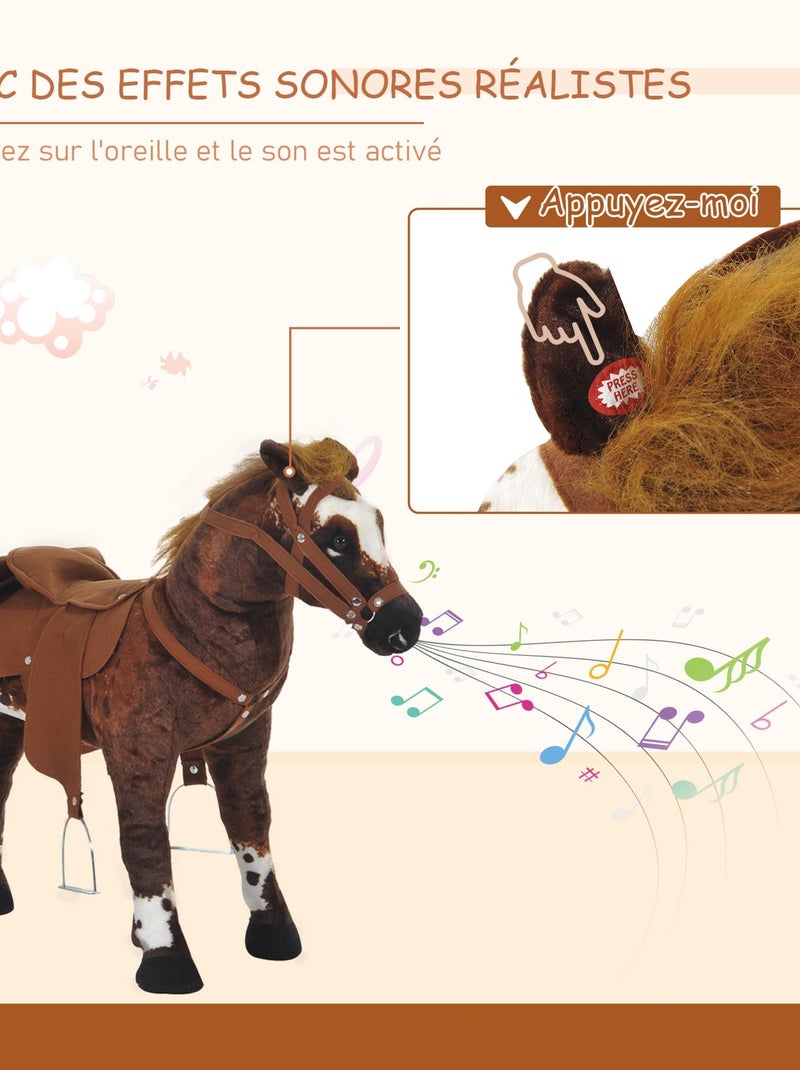 Cheval en peluche effets sonores Marron - Kiabi