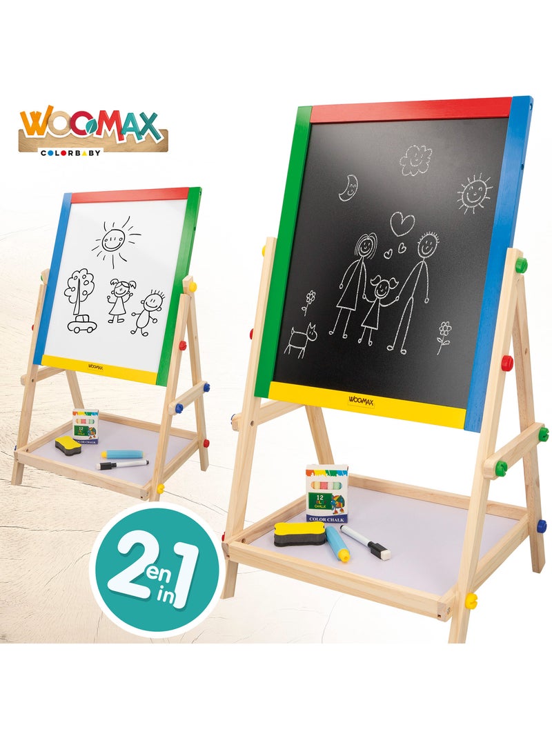 Chevalet en bois avec tableau noir woomax N/A - Kiabi