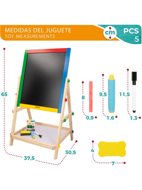 Chevalet en bois avec tableau noir woomax - Kiabi Chevalet en bois avec tableau noir woomax - Kiabi