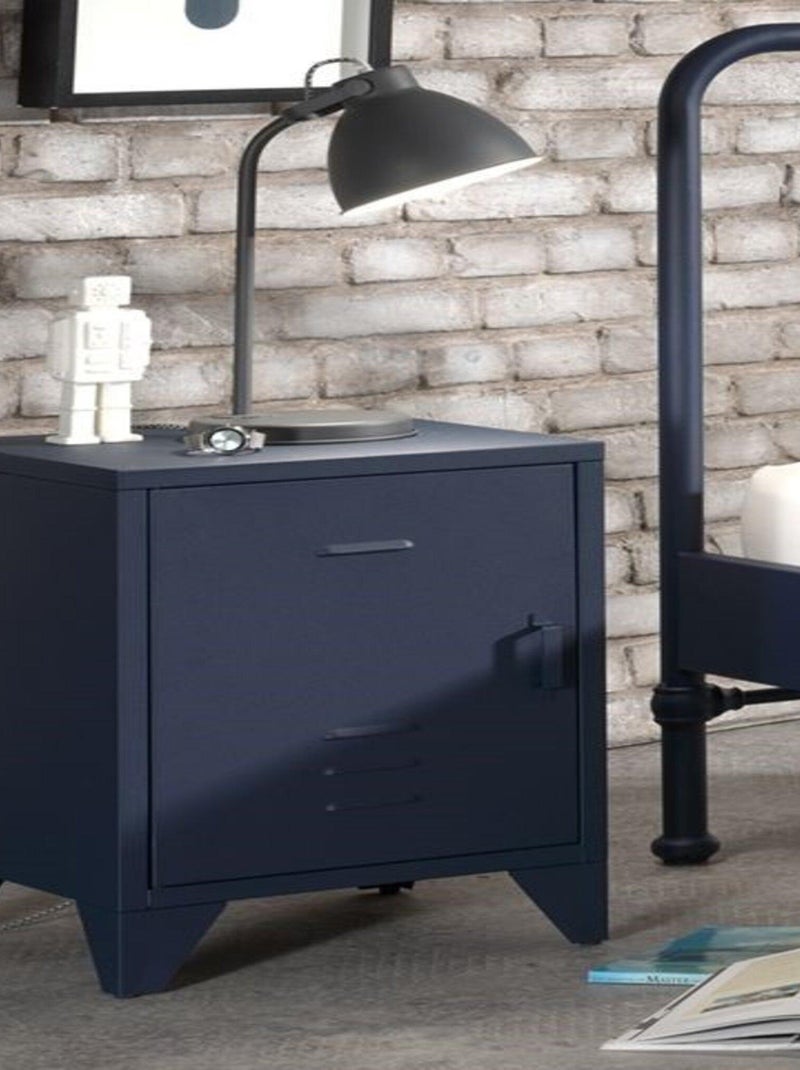 Chevet 1 porte en métal Bleu marine - Kiabi