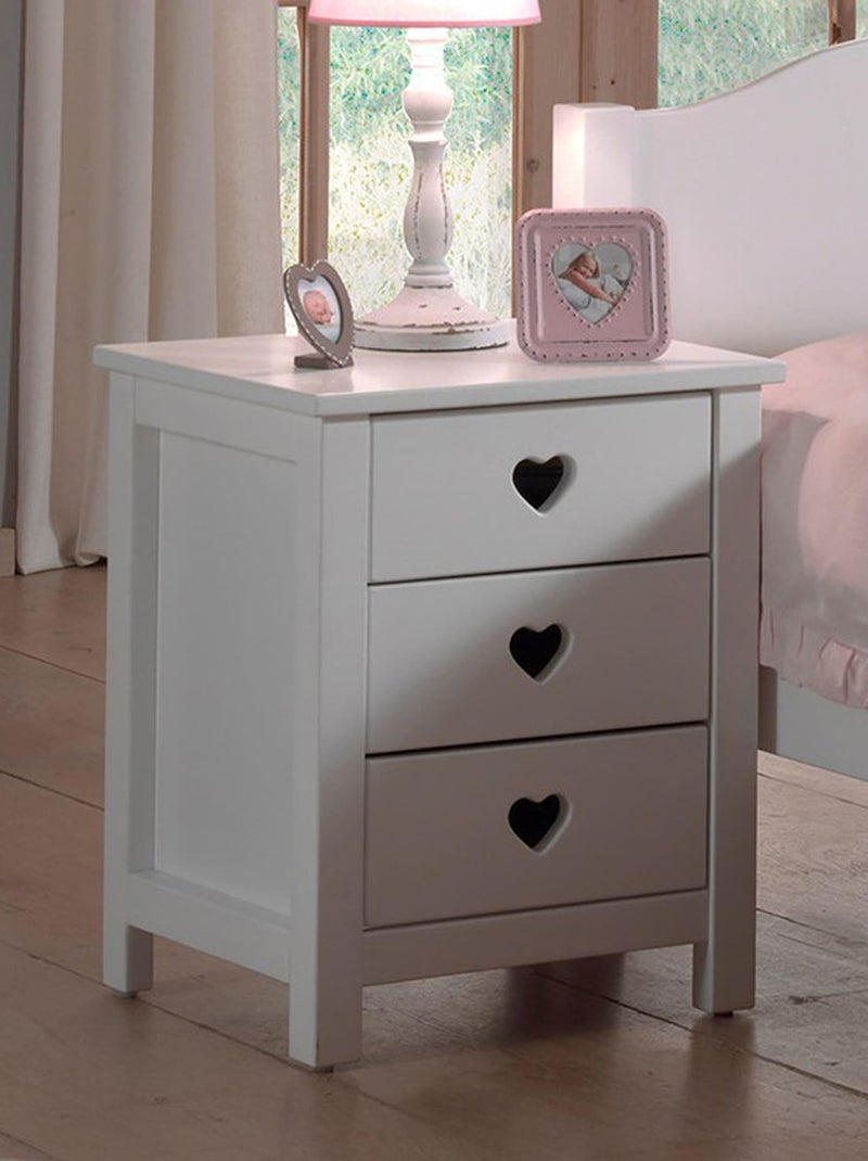 Chevet 3 tiroirs Blanc - Kiabi