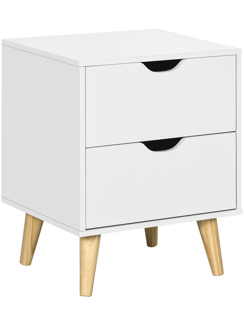 Chevet design scandinave 2 tiroirs bois pin blanc Blanc Blanc - Kiabi