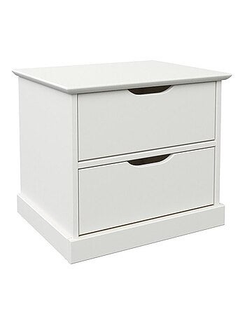 Chevet deux tiroirs effet bois LEOPOLD