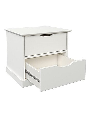 Chevet deux tiroirs effet bois LEOPOLD