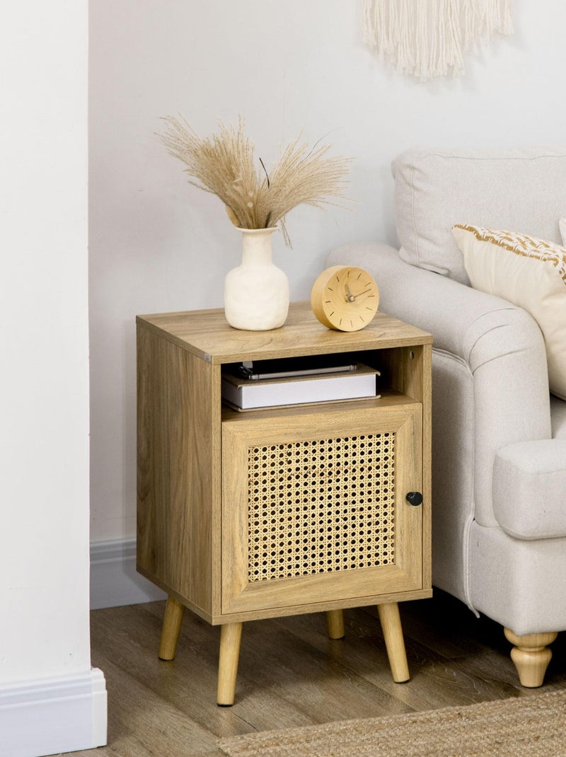 Chevet style bohème - placard, niche - aspect bois manguier rotin Beige - Kiabi