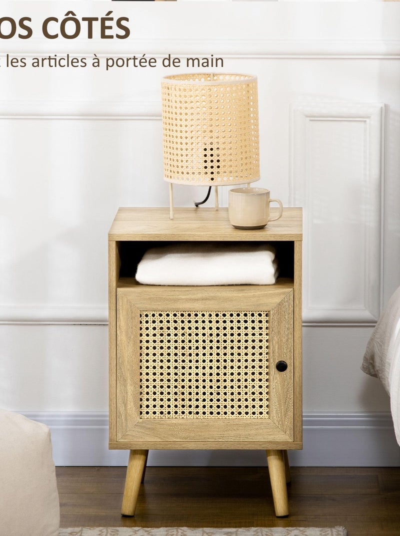 Chevet style bohème - placard, niche - aspect bois manguier rotin Beige - Kiabi