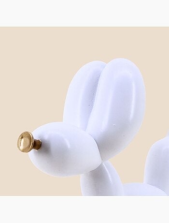 Chien ballon résine blanche 24cm