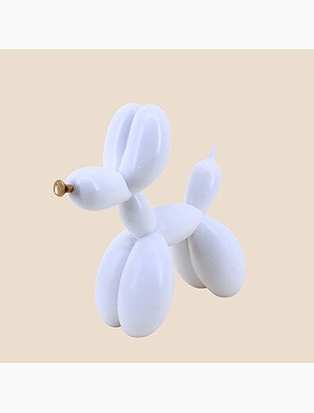 Chien ballon résine blanche 24cm