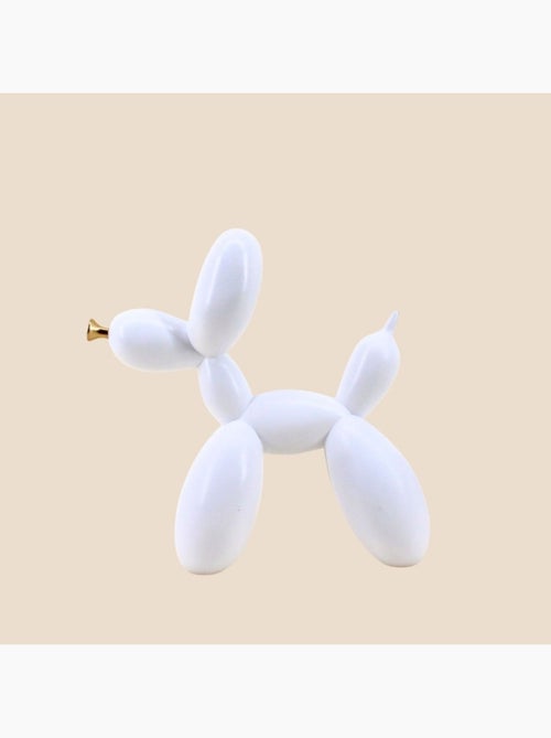 Chien ballon résine blanche 24cm - Kiabi