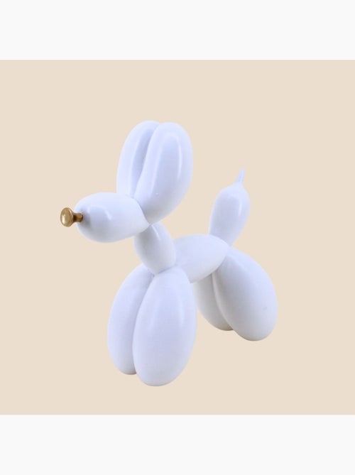 Chien ballon résine blanche 24cm - Kiabi