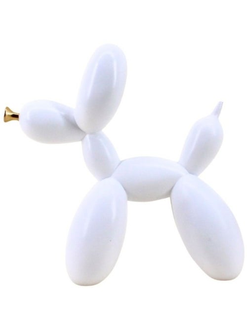Chien ballon résine blanche 24cm - Kiabi