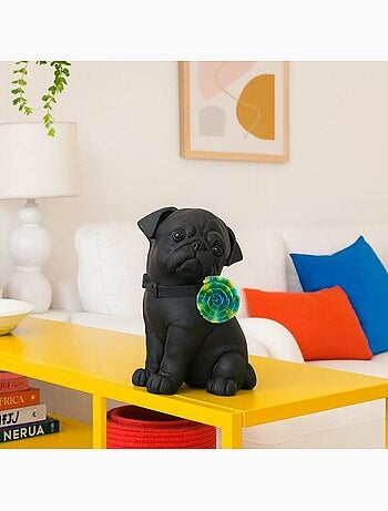 Chien en résine avec sucette 24cm