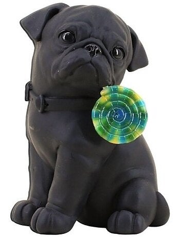 Chien en résine avec sucette 24cm