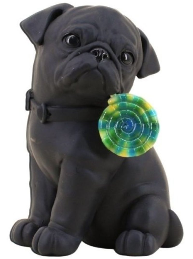 Chien en résine avec sucette 24cm Noir - Kiabi