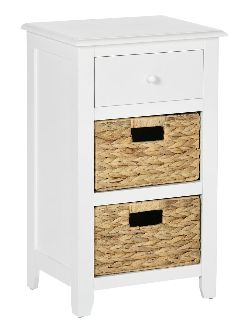 Chiffonnier 3 tiroirs style cosy chic jacynthe d'eau MDF blanc Blanc - Kiabi
