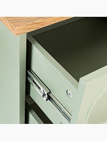 Chiffonnier 5 tiroirs en bois avec plateau en frêne