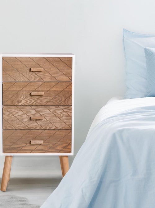 Chiffonnier design scandinave bicolore blanc hêtre - Kiabi