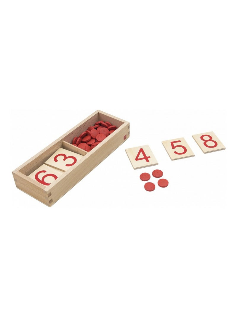 Chiffres perforés pierres à compter : version internationale jeu Montessori N/A - Kiabi
