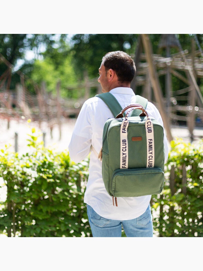 Sac à Langer Family Bag Club CHILDHOME - 20,5L - Multifonctionnel Avec Tapis à Langer - Vert