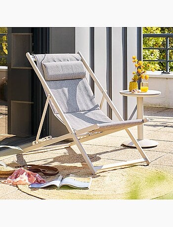 Chilienne de jardin pliable et empilable en aluminium LUNIVIA
