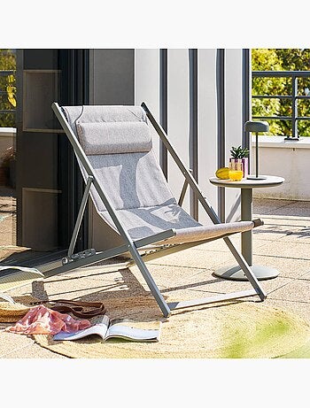 Chilienne de jardin pliable et empilable en aluminium LUNIVIA