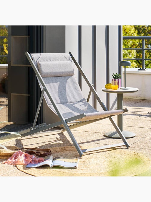 Chilienne de jardin pliable et empilable en aluminium LUNIVIA - Kiabi Chilienne de jardin pliable et empilable en aluminium LUNIVIA - Kiabi