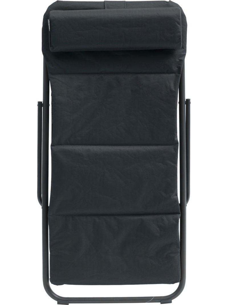 Chilienne de jardin pliante 4 positions avec repose-tête JUBBA gris anthracite - Kiabi
