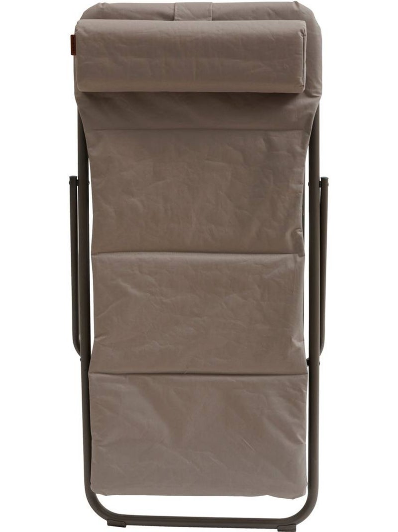Chilienne de jardin pliante 4 positions avec repose-tête jubba Marron noisette - Kiabi
