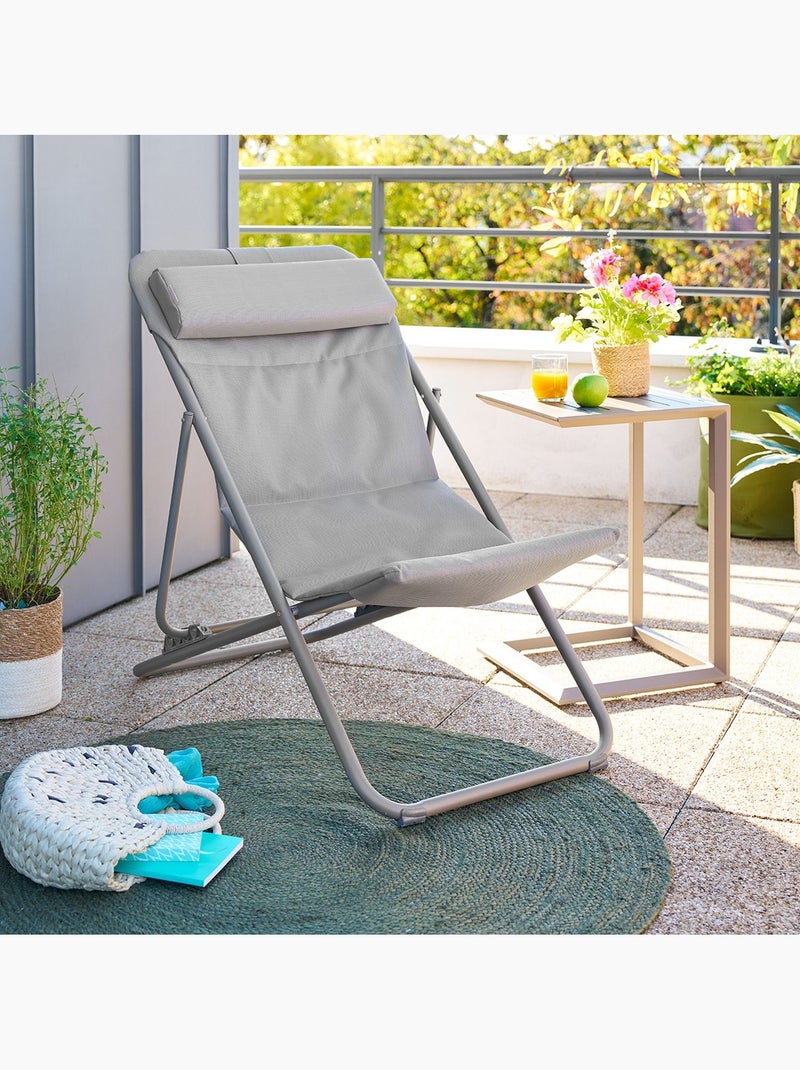 Chilienne de jardin pliante MIRAEL Gris clair - Kiabi