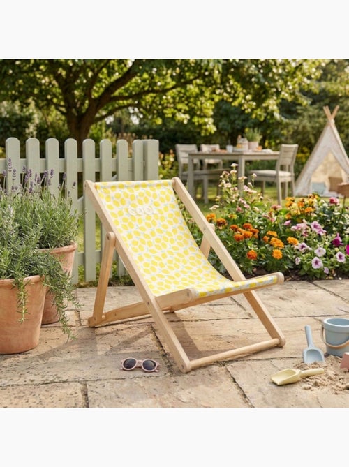 Chilienne transat enfant toile coton imprimé citron - SAUTHON - Kiabi