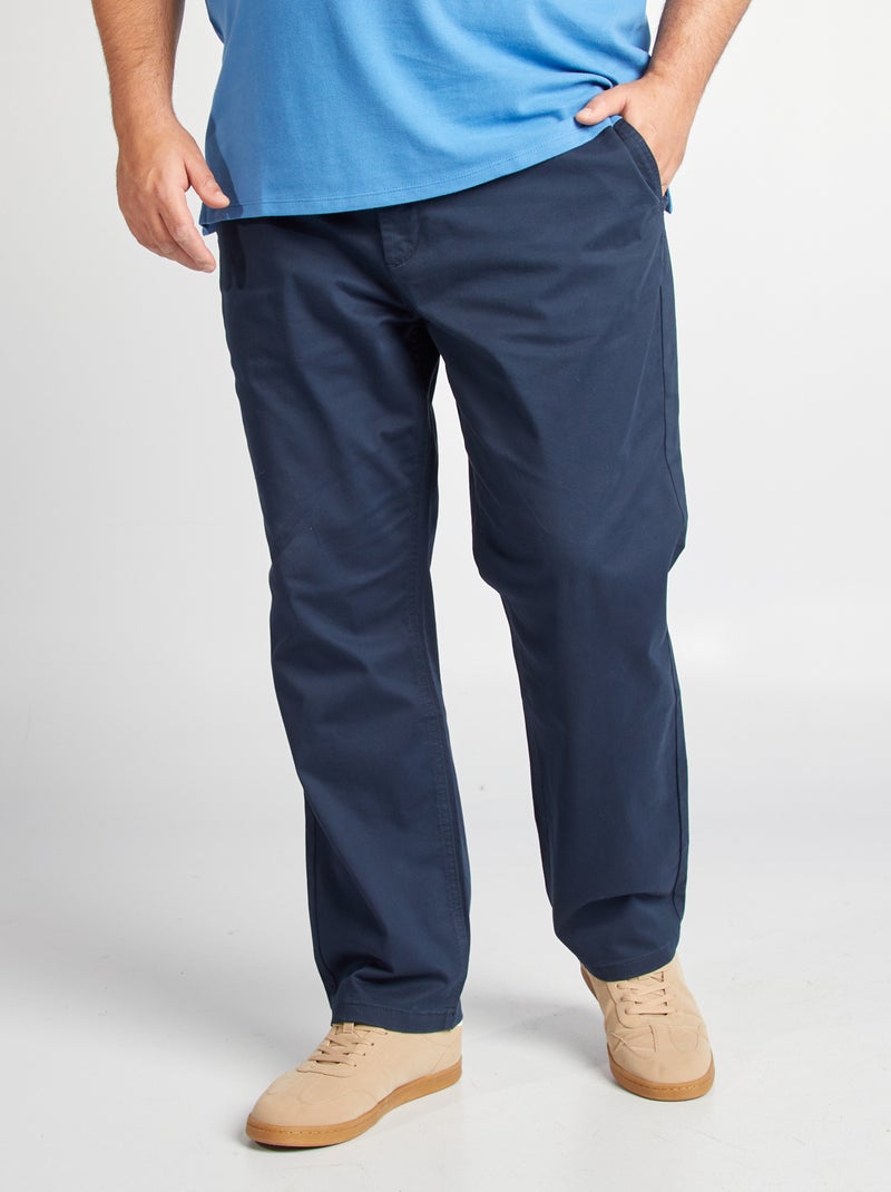 Chino  à coupe droite - L32 Bleu marine - Kiabi