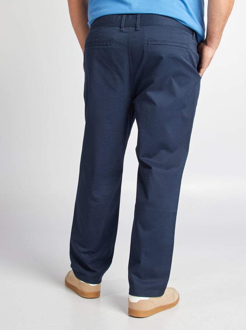 Chino  à coupe droite - L32 Bleu marine - Kiabi