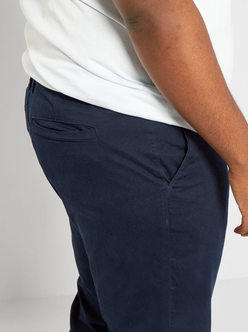 Chino  à coupe droite - L32 Bleu marine - Kiabi