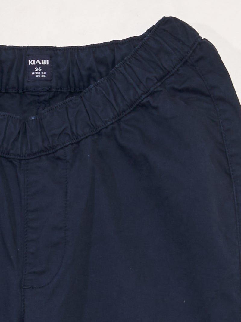 Chino à taille élastiquée - So Easy Bleu - Kiabi