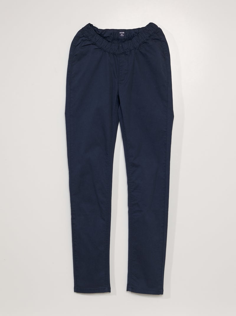 Chino à taille élastiquée - So Easy Bleu - Kiabi