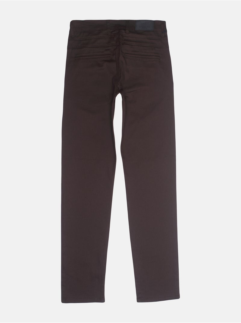 Chino ajusté - Silverstone Marron foncé - Kiabi