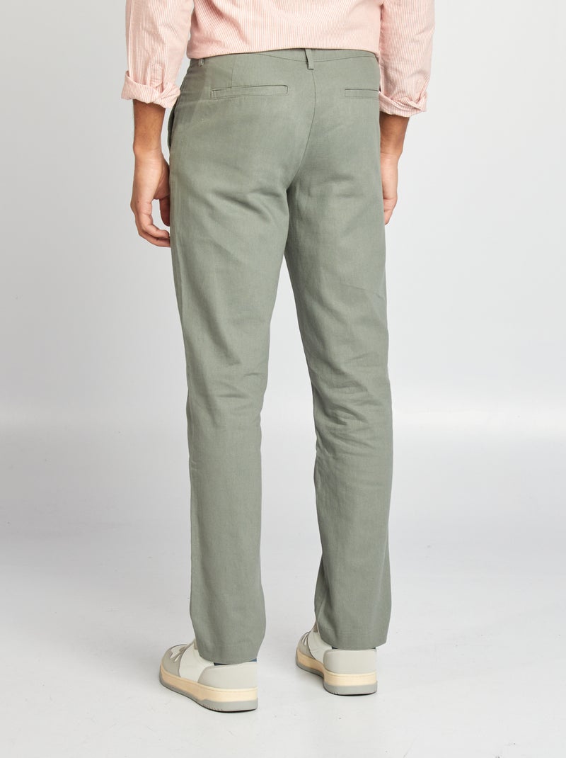 Chino coupe droite/ regular fit Vert - Kiabi