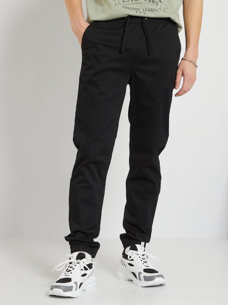 Chino coupe jogger noir - Kiabi