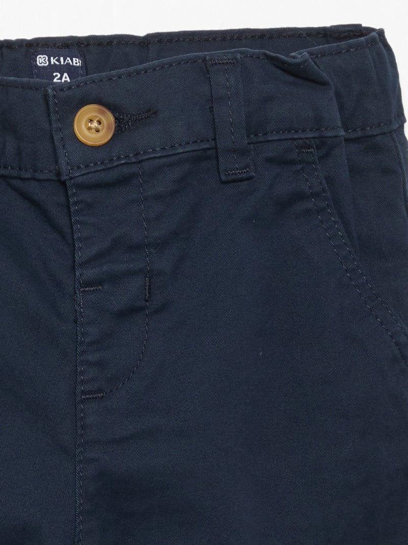 Chino droit en coton stretch Bleu - Kiabi