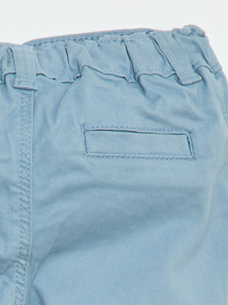 Chino droit en coton stretch Bleu - Kiabi